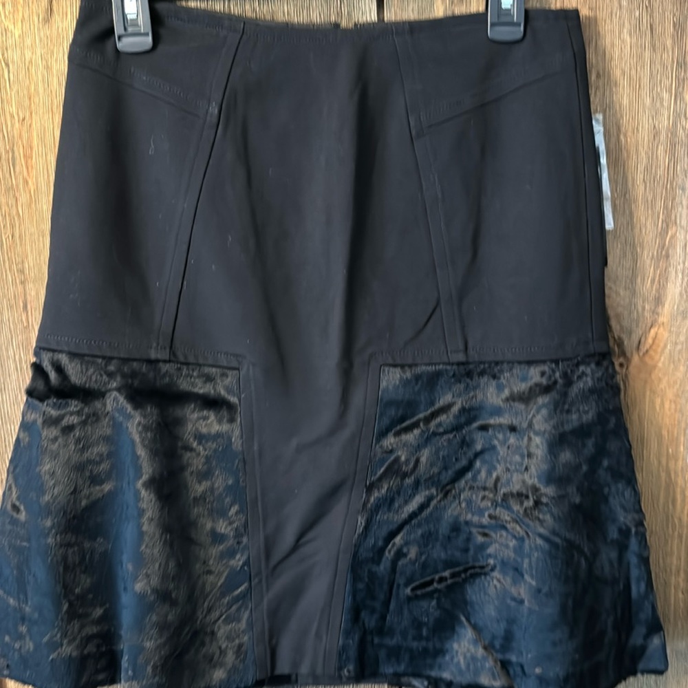 Etcetera black pencil skirt with faux fur